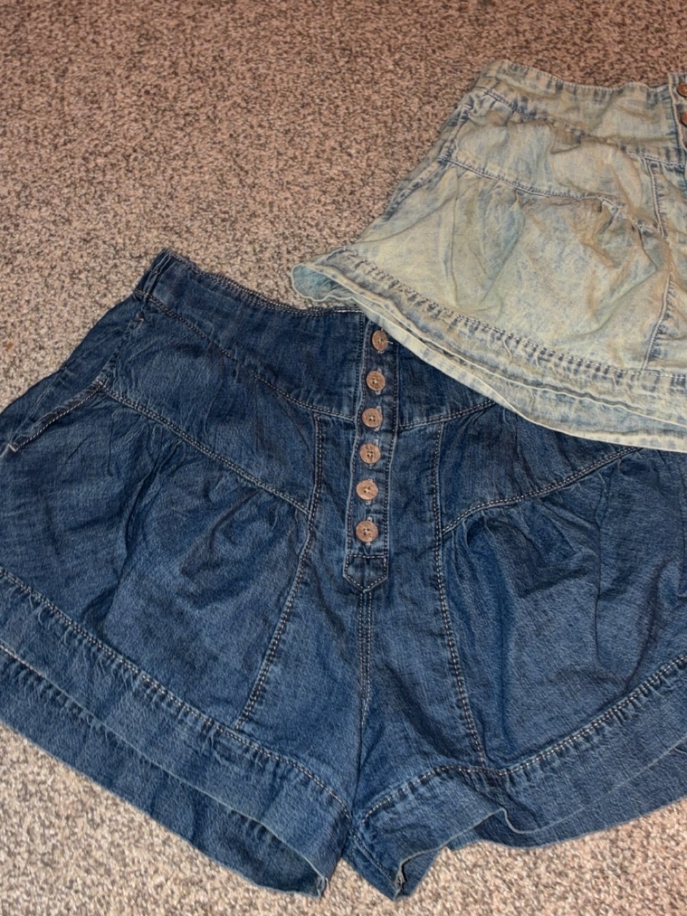 We The Free denim shorts - blue and olive - Picture 3 of 5
